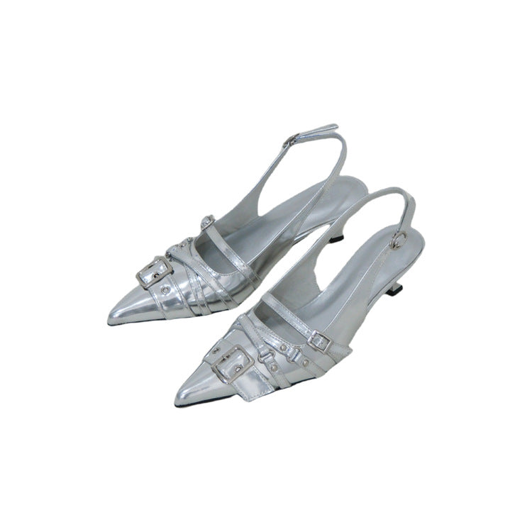 Damen elegante Sling-Pumps mit modischer Schnallenverzierung