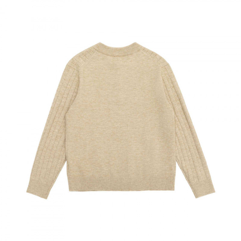 Herren Grobgerippter Halbzip-Pullover aus Merino‑Mix mit Stehkragen Nord Taschen