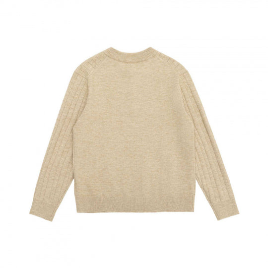 Herren Grobgerippter Halbzip-Pullover aus Merino‑Mix mit Stehkragen Nord Taschen