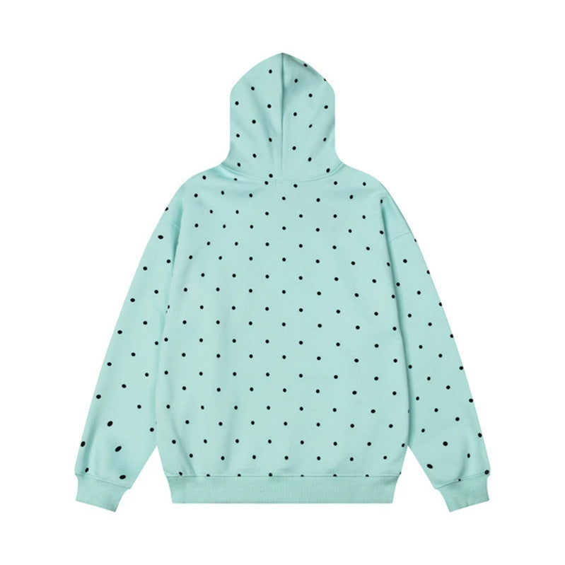 Damen Kapuzenpullover mit Polka-Dot, musikalischem Notenprint und Kängurutasche Nord Taschen