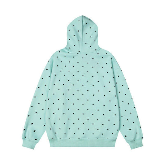 Damen Kapuzenpullover mit Polka-Dot, musikalischem Notenprint und Kängurutasche Nord Taschen