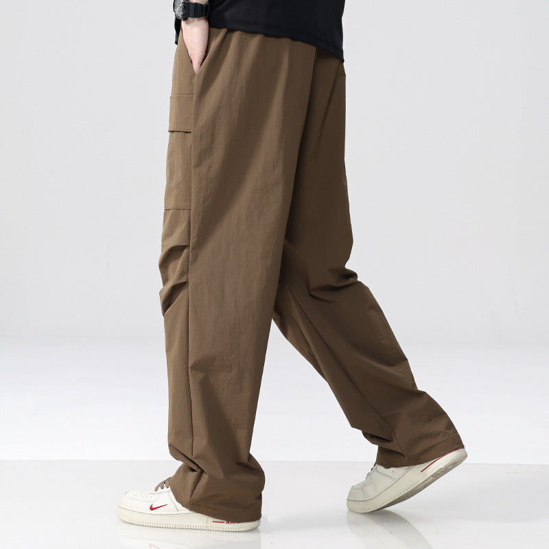 Herren Oversize-Cargohose aus leichtem Funktionsstoff mit Kordelzugbund und Mehrfachtaschen Nord Taschen
