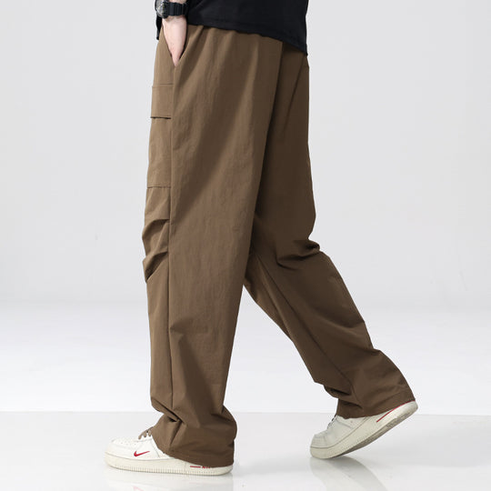 Herren Oversize-Cargohose aus leichtem Funktionsstoff mit Kordelzugbund und Mehrfachtaschen Nord Taschen