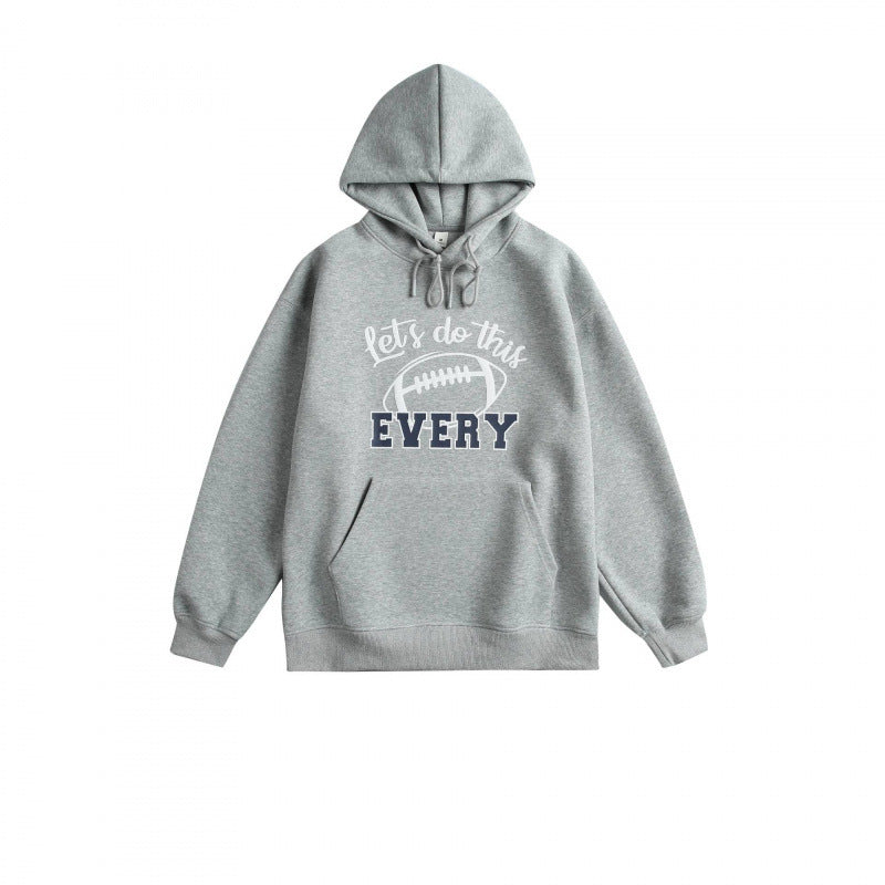 Unisex Oversize-Kapuzenpullover mit College-Print und Kängurutasche Nord Taschen