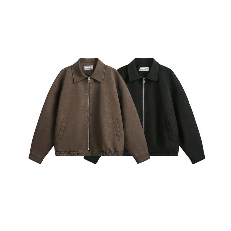 Unisex Boxy-Blousonjacke mit durchgehendem Metallreißverschluss und Hemdkragen Nord Taschen
