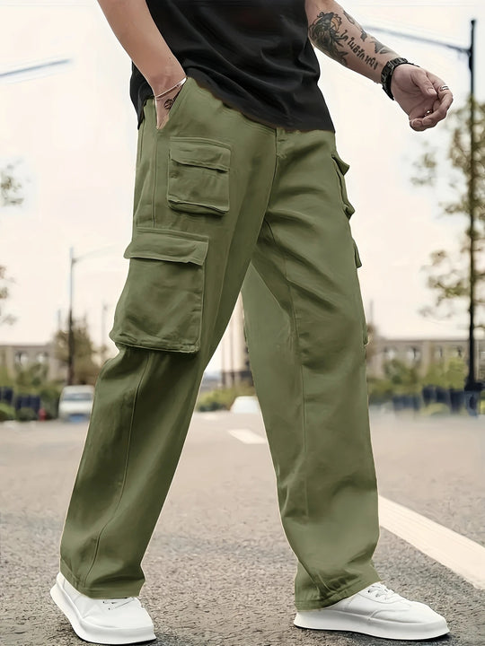 Herren Oversize Utility-Cargohose mit mehrfachen aufgesetzten Klapptaschen Nord Taschen
