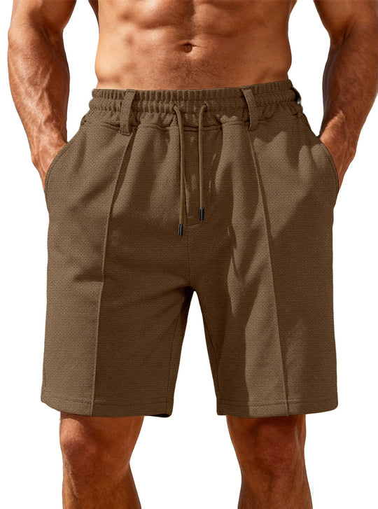 Herren nan Chino-inspirierte Relax-Shorts mit Bundfalten elastischem Tunnelzug und Eingrifftaschen Nord Taschen