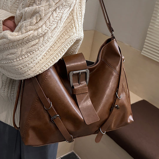 Damen Hobo-Tasche aus hochwertigem Kunstleder mit elegantem Schnallenverschluss Nord Taschen