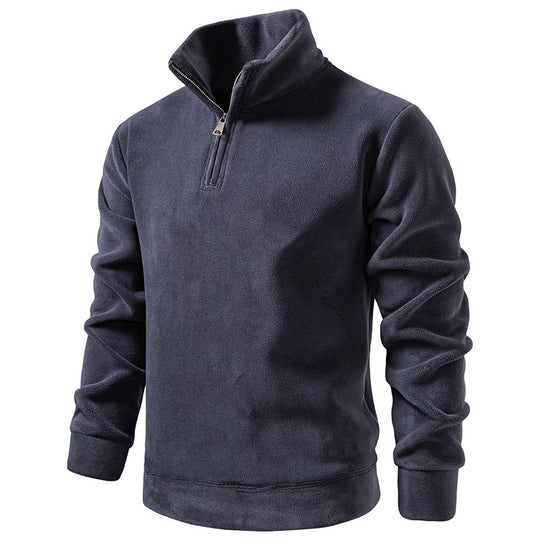 Herren Fleece-Halbzip-Pullover mit Stehkragen und weichem Mikrofleece Nord Taschen