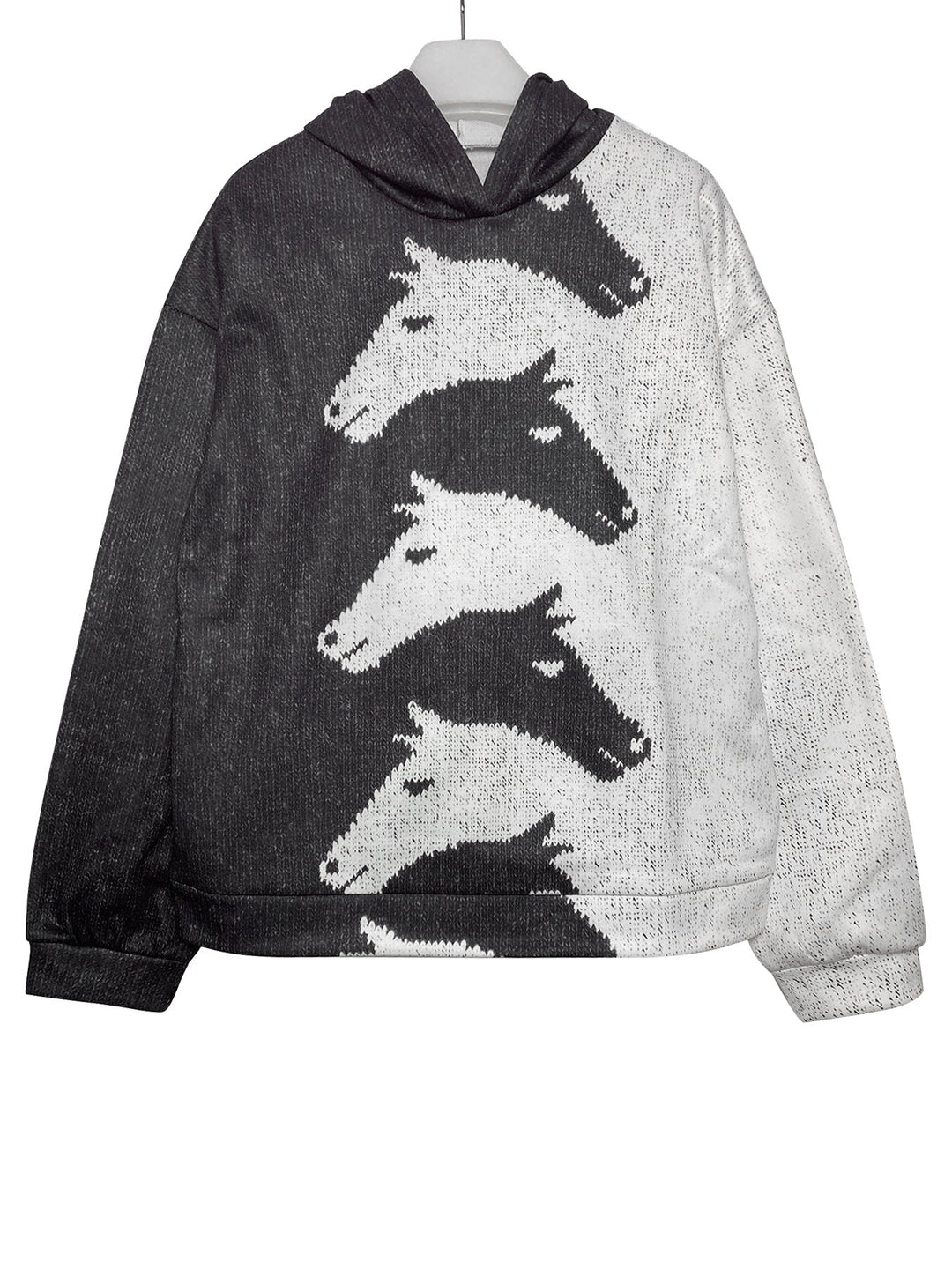 Damen Hoodie mit kreativem Pferdemuster & bequemer Passform