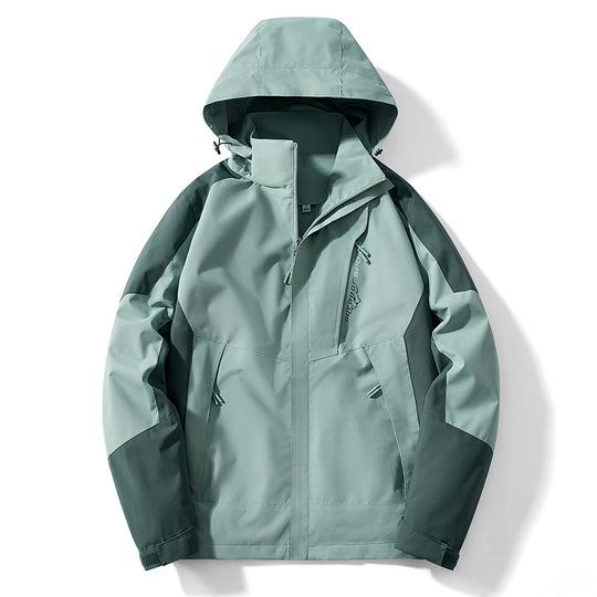 Herren Colorblock Softshell-Trekkerjacke mit Kapuze, verdeckten Reißverschlüssen und seitlichen Eingrifftaschen Nord Taschen