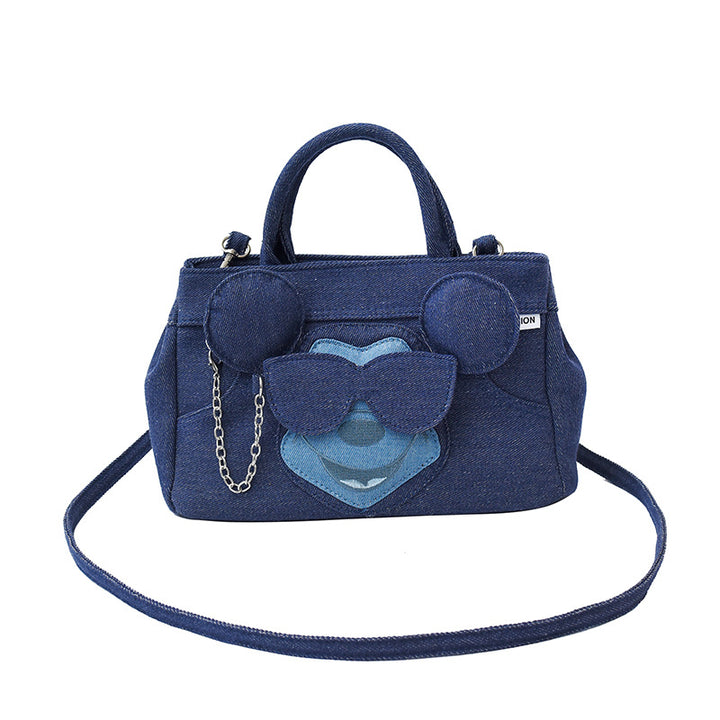Damen Rucksack-Tasche mit süßem Tierdesign und robustem Denim Nord Taschen