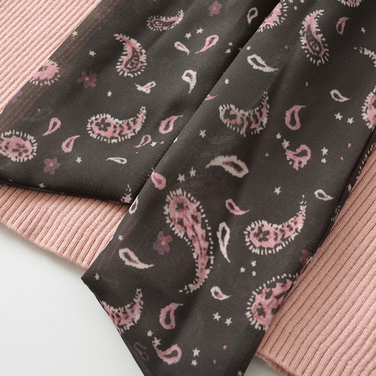 Damen Feinstrickpullover mit eingefädeltem Paisley-Schal Nord Taschen