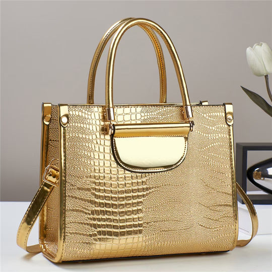 Damen Handtasche mit luxuriösem Krokodil-Look und abnehmbarem Schulterriemen Nord Taschen