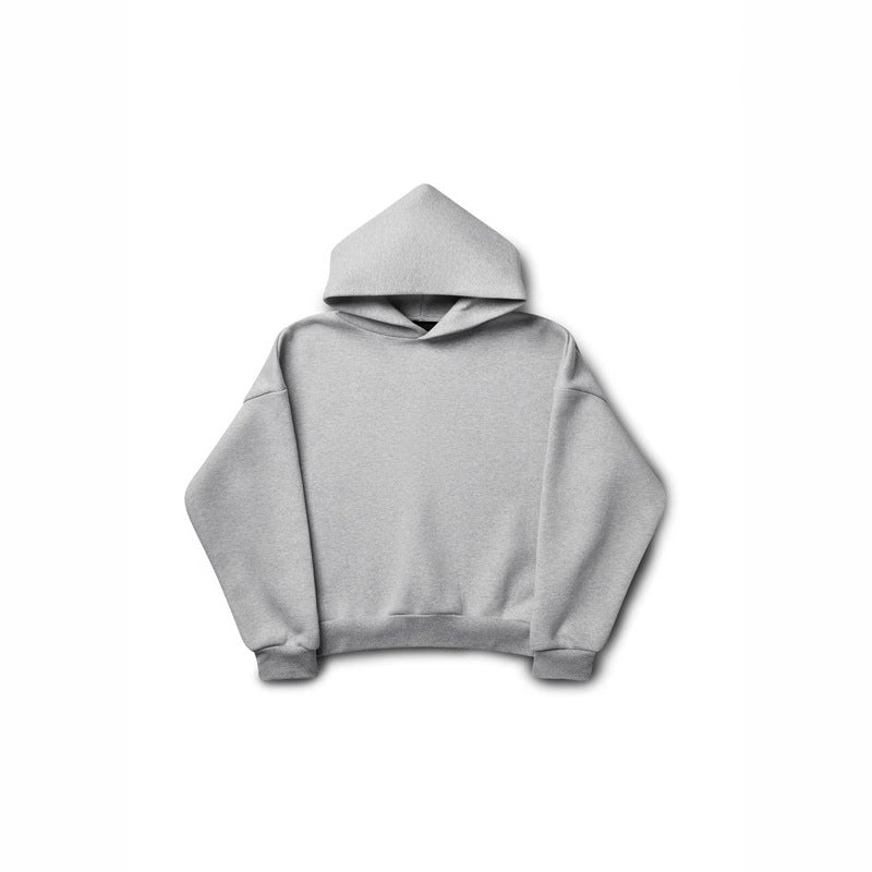 Unisex nan minimalistischer Kapuzenpullover ohne Kängurutasche mit überschnittener Schulter und geripptem Saum Nord Taschen
