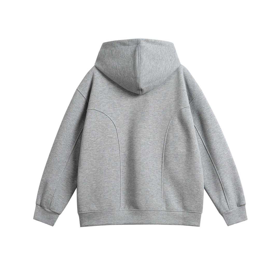 Unisex Oversize Kapuzenpullover mit Druckknopffunnel und Teilungsnähten Nord Taschen
