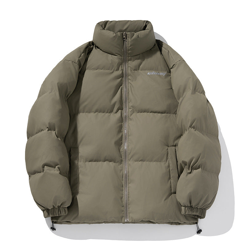 Unisex Kastig geschnittene gesteppte Daunenoptik-Jacke mit hohem Stehkragen und Kordelzugsaum Nord Taschen