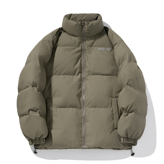 Unisex Kastig geschnittene gesteppte Daunenoptik-Jacke mit hohem Stehkragen und Kordelzugsaum Nord Taschen