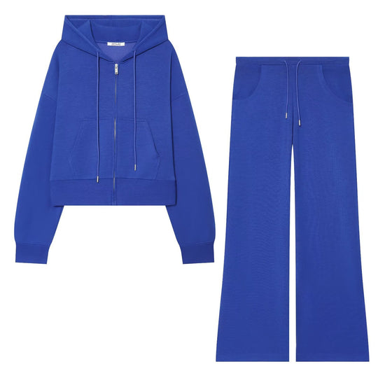Damen Weite High‑Waist Jersey-Hose mit Tunnelzug und weitem Bein Nord Taschen