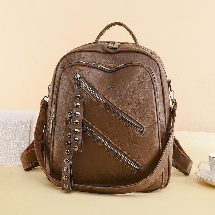 Damen modischer Rucksack mit trendigen Nieten und Reißverschlussdetails Nord Taschen