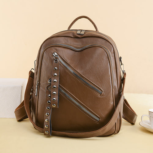 Damen modischer Rucksack mit trendigen Nieten und Reißverschlussdetails Nord Taschen