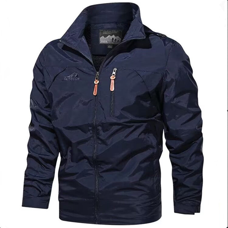 Herren Leichte wasserdichte Kapuzen-Outdoorjacke mit Brusttasche und verstellbaren Bündchen Nord Taschen