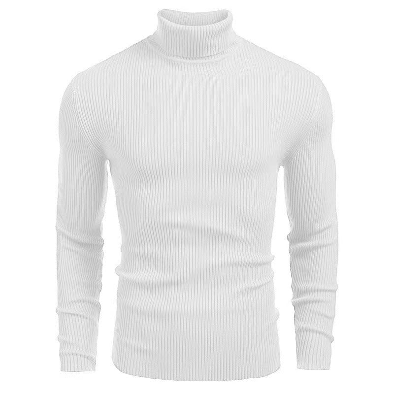 Herren Rippstrick Rollkragenpullover figurnaher elastischer Feinstrick Nord Taschen