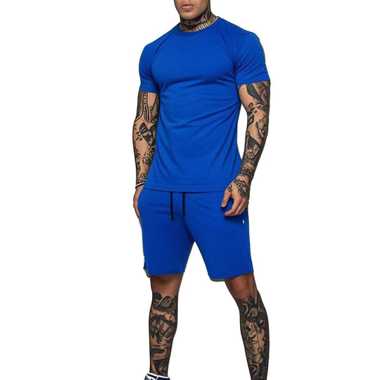 Herren Sportliches Kurzarm- und Shorts-Set mit kontrastierenden Details