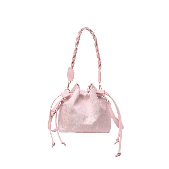 Damen Beuteltasche mit floraler Jacquardstruktur und flexiblem Tragegurt Nord Taschen