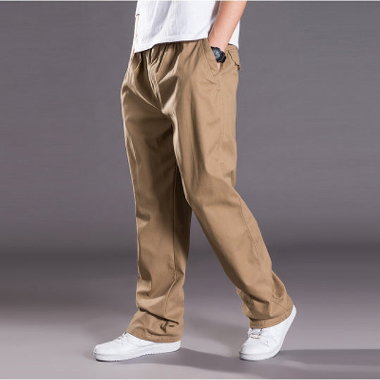 Herren Relaxed-Fit Freizeit-Chinohose mit elastischem Tunnelzug, vorgeformtem Bund und geradem Bein Nord Taschen