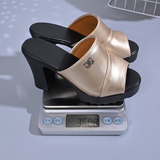 Damen Plateau-Pantoletten mit elegantem Riemendesign und bequemer Sohle