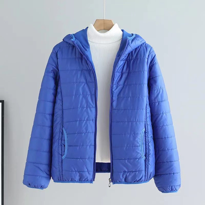 Damen gesteppte Übergangsjacke mit praktischen Taschen und Kapuze