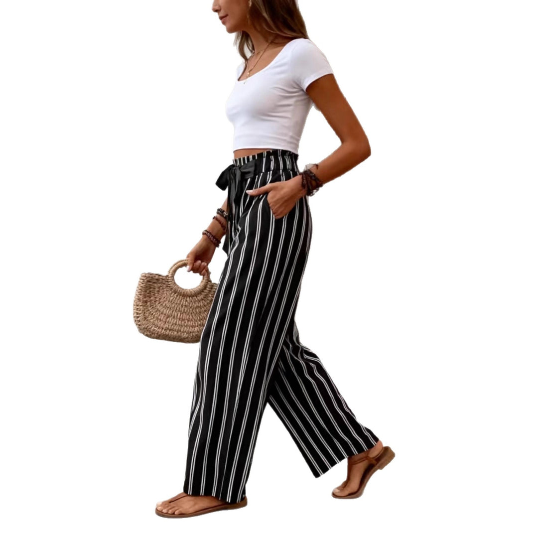 Damen Stilvolle Hochbund Palazzo-Hose Nord Taschen