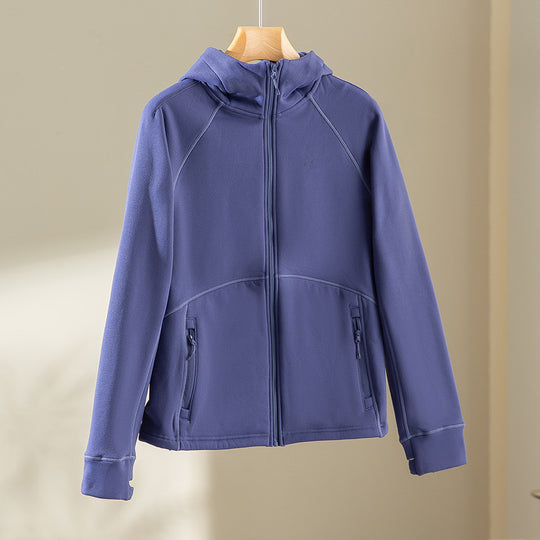Damen Kapuzen-Fleecejacke mit durchgehendem Reißverschluss, ergonomischen Nähten und Reißverschlusstaschen Nord Taschen
