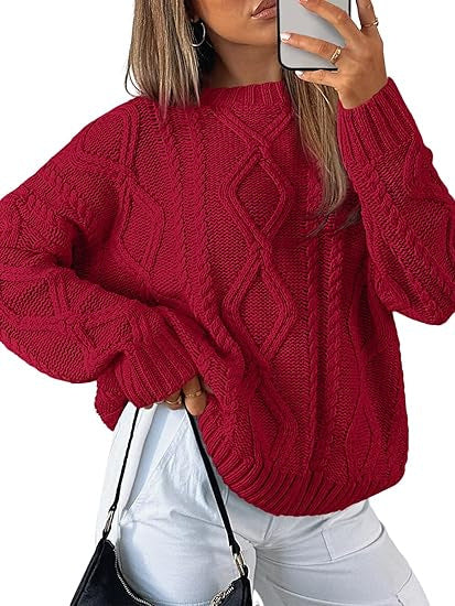 Damen Grobstrickpullover Nord Taschen