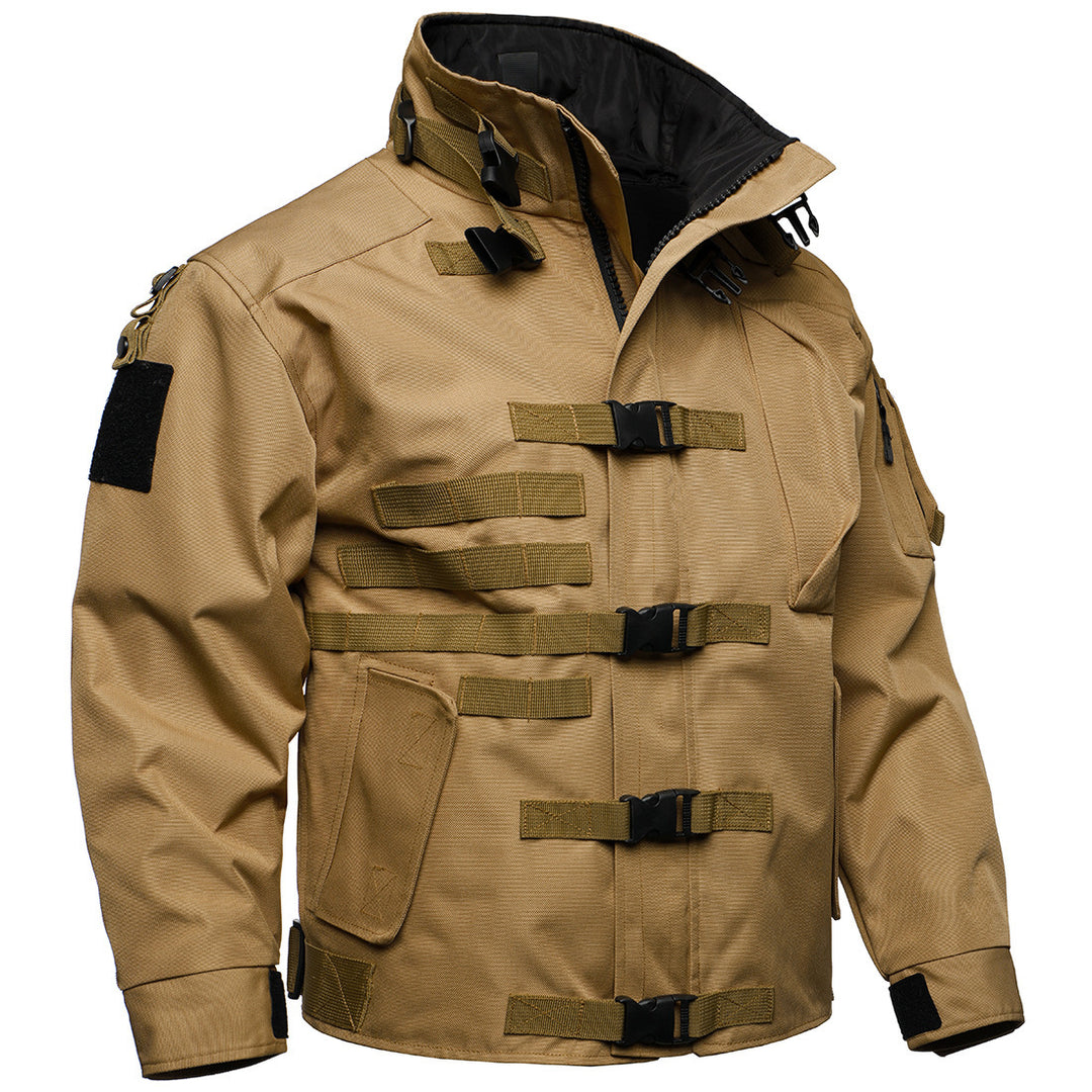 Herren Taktische Feldjacke mit modularen Steckverschlüssen und verstaubarer Kapuze Nord Taschen