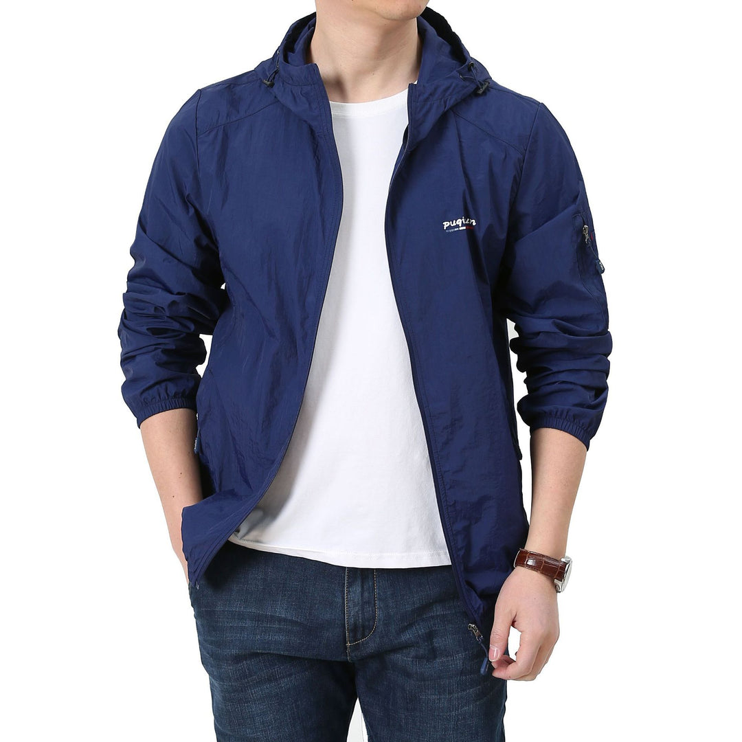 Herren Leichte Windbreaker-Jacke mit verstellbarer Kapuze Nord Taschen 1787797828
