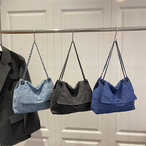 Damen praktische Handtasche mit geflochtenem Trageriemen Nord Taschen