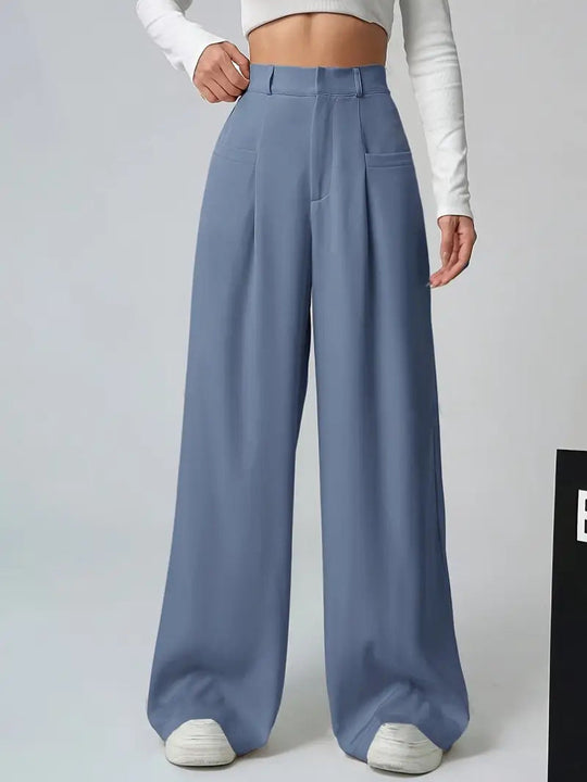 Damen Weite Bundfaltenhose