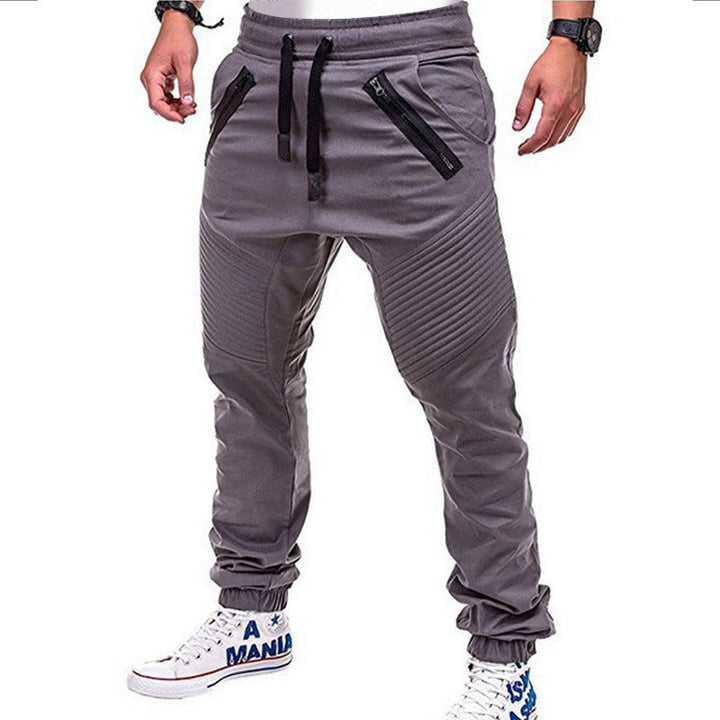 Herren modische Jogginghose mit elastischem Bund und seitlichen Reißverschlusstaschen