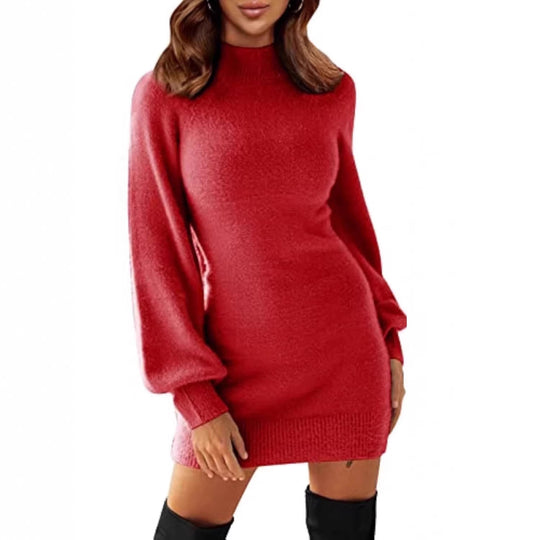 Damen Lässiges und elegantes Strickkleid Nord Taschen