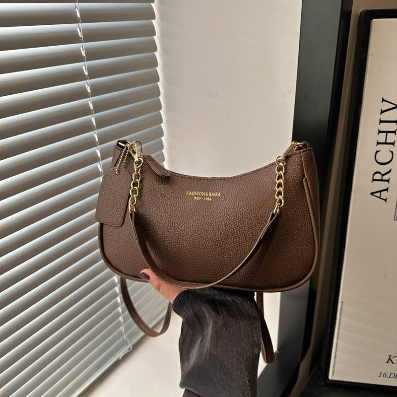Damen Hobo-Tasche aus strukturiertem Kunstleder mit elegantem Kettenhenkel Nord Taschen