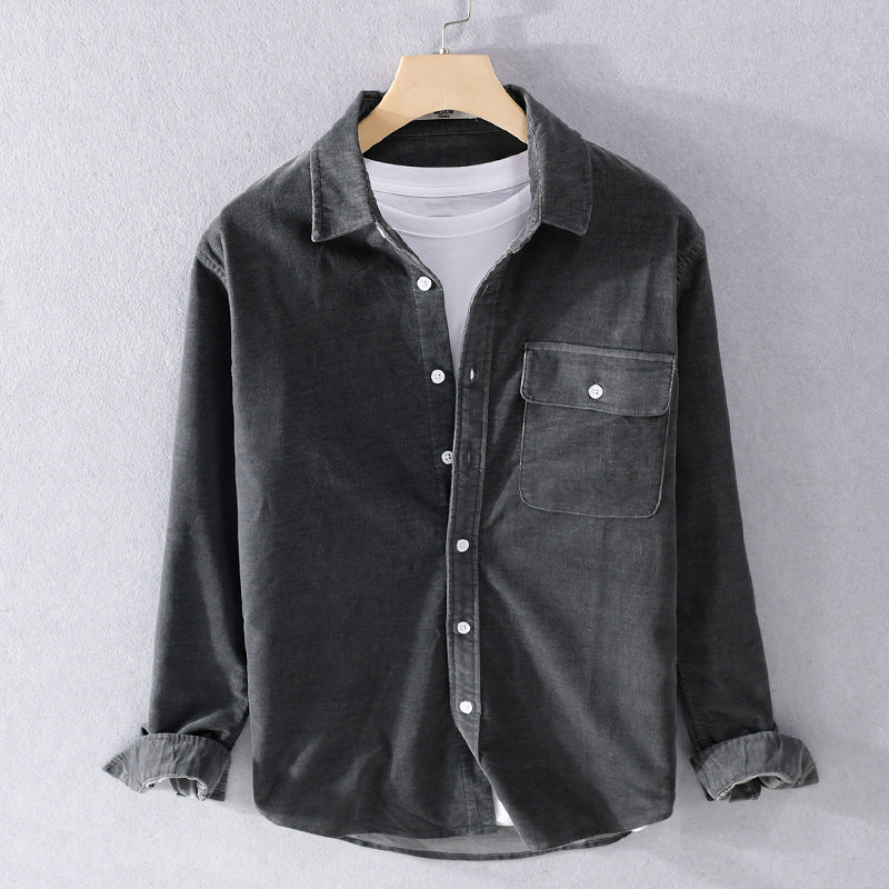 Herren Feine Cord‑Hemdjacke mit Pattentasche und legerem Schnitt Nord Taschen