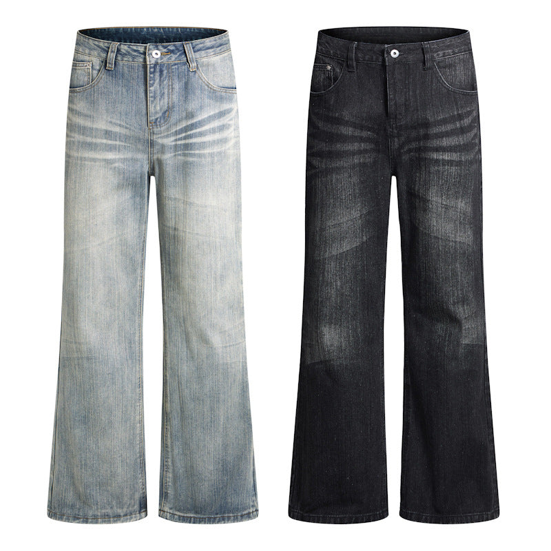 Herren Extraweit geschnittene Vintage-Baggy-Jeans mit tiefem Schritt und ausladendem Saum Nord Taschen