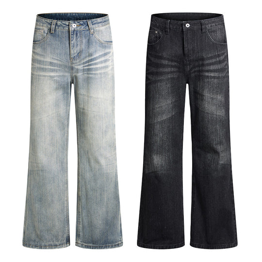 Herren Extraweit geschnittene Vintage-Baggy-Jeans mit tiefem Schritt und ausladendem Saum Nord Taschen