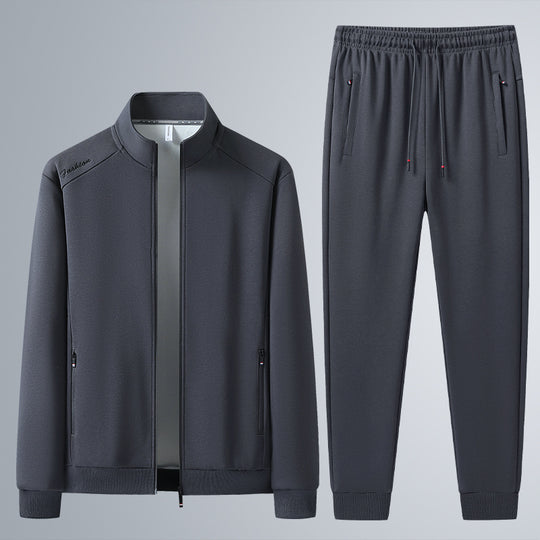 Herren Zweiteiliges Sport-Lounge-Set mit Stehkragen, verdecktem Reißverschluss & Kordelbund Nord Taschen