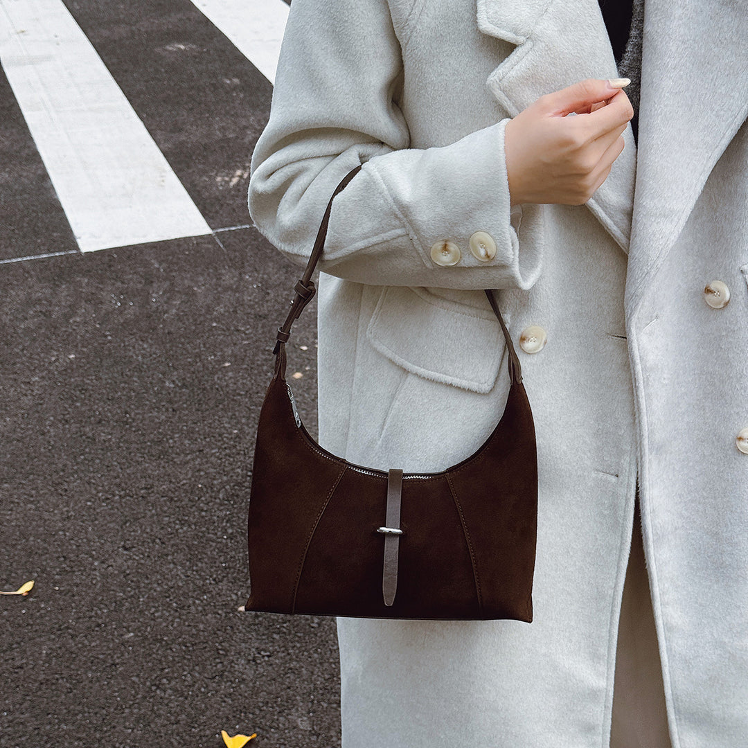 Damen hochwertige Hobo-Tasche aus Veloursleder Nord Taschen