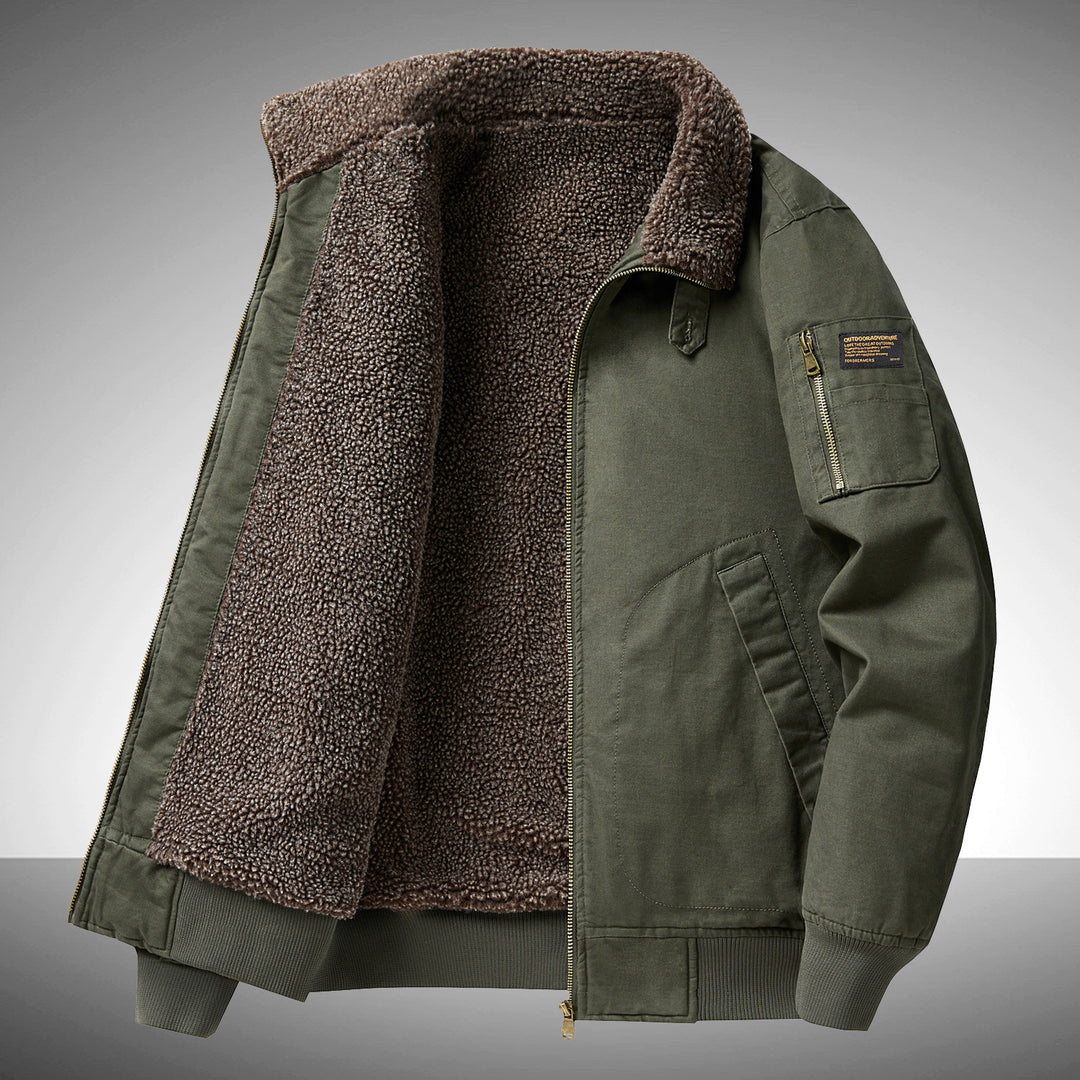 Men's  plush pile-lined utility flight jacket with zipped sleeve pocket and reinforced hand pockets Nord Taschen