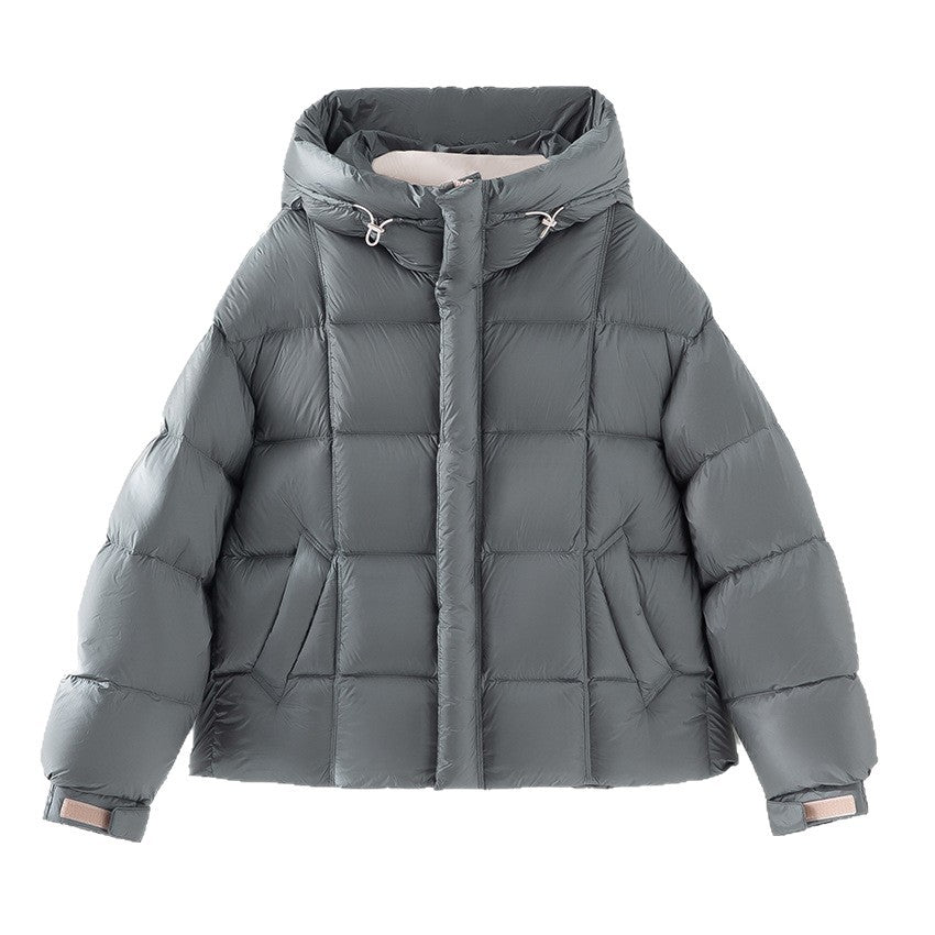 Damen Kurze Stepp-Daunenjacke mit Kapuze Nord Taschen