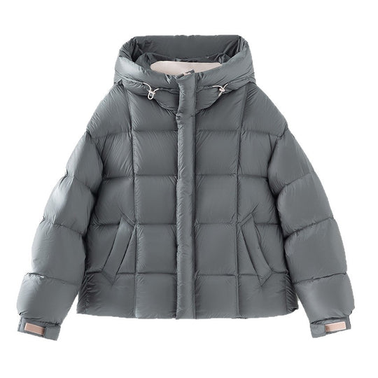 Damen Kurze Stepp-Daunenjacke mit Kapuze Nord Taschen